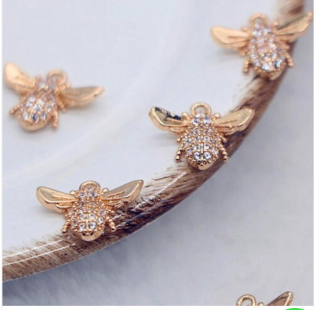 SS 427 FLY ZIRCON CRYSTAL GOLD PLATED