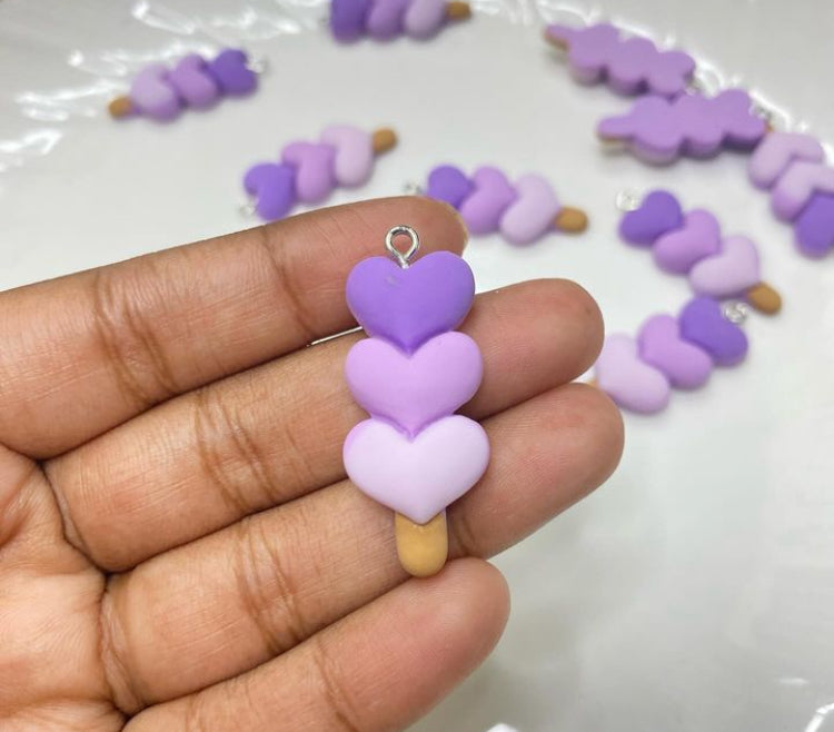 BBB 197 (E) HEART POPSICLE kawaii themed resin charm (1PC)