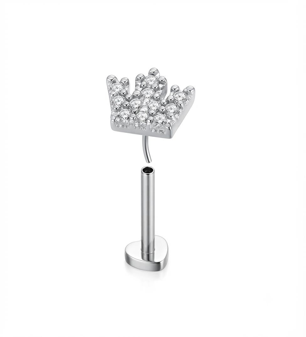MSJ05A Zircon Cartilage 2nd piercing stud ( 1 pc )- Steel PVD