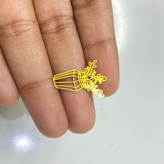 BC03G flower pot charm (1 PC) RAW MATERIAL