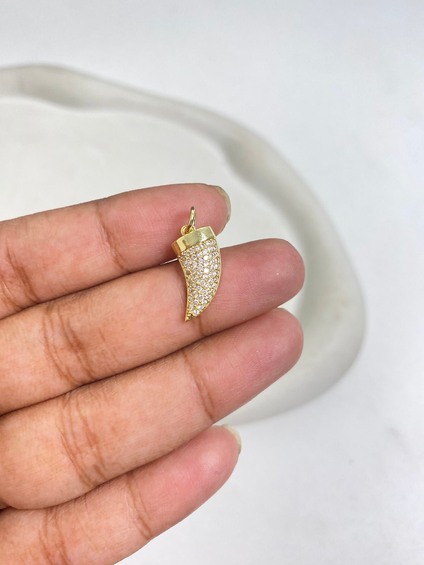 SS 1136 Trump Zircon Charm 14k Gold plated ( 1 pc ) Anti tarnish ( 17:8 mm )