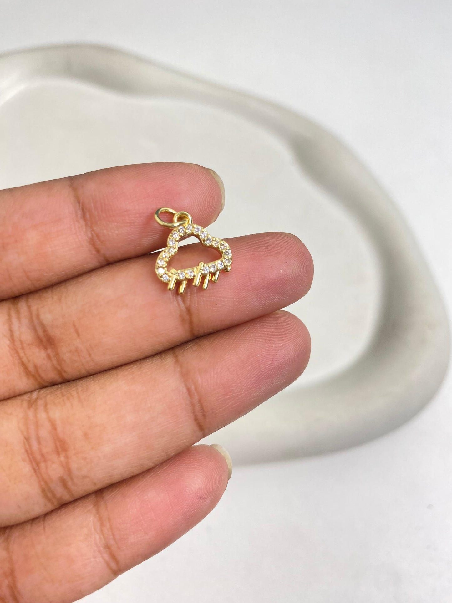 SS 1094 Cloud Zircon Charm 18k Gold plated ( 1 pc ) Anti tarnish ( 12:13 mm )