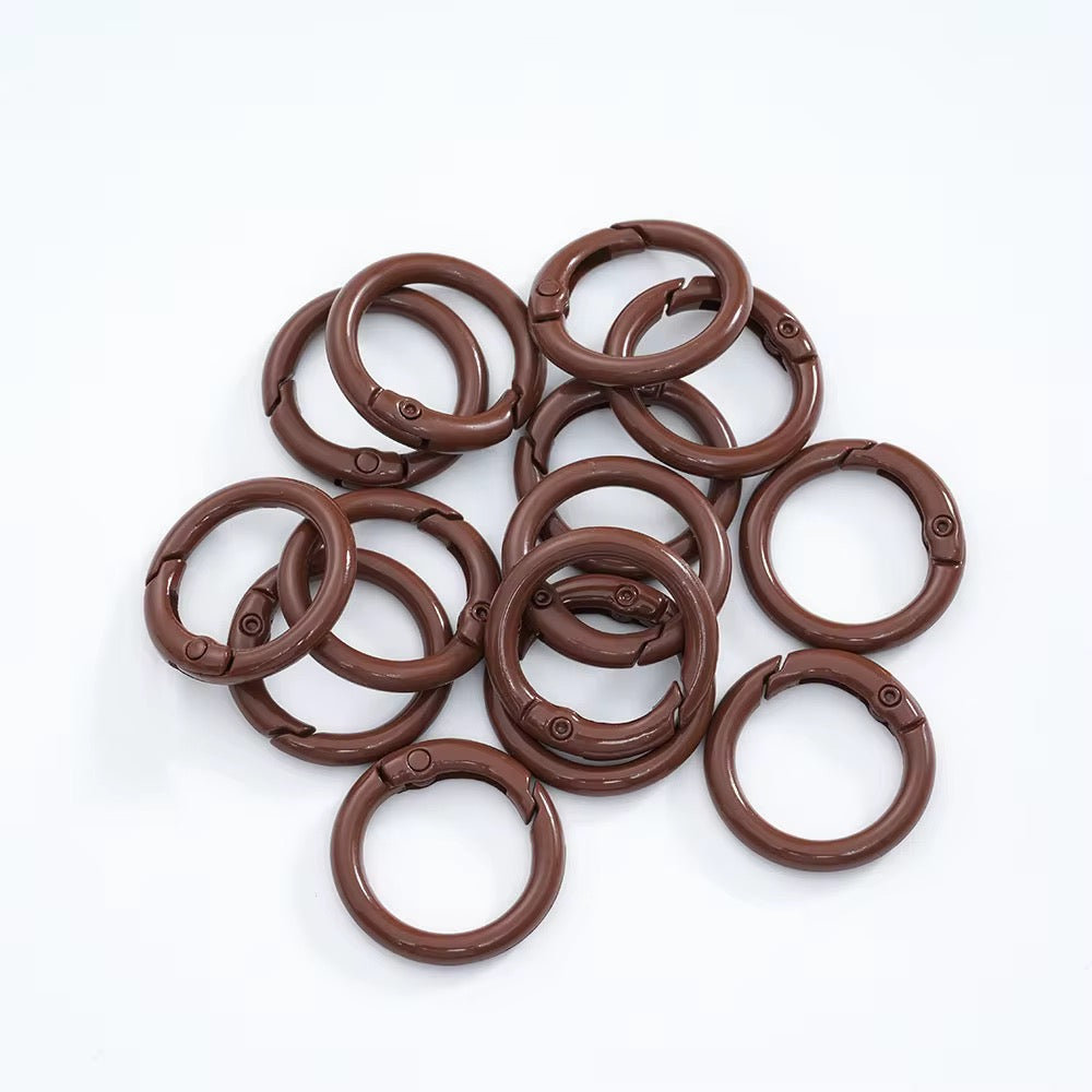 BBB 231 (d) Brown O Ring Keychain Clasp ( 1 pc ) Spring Clasp Key Ring ( 25 mm ) High Quality Alloy