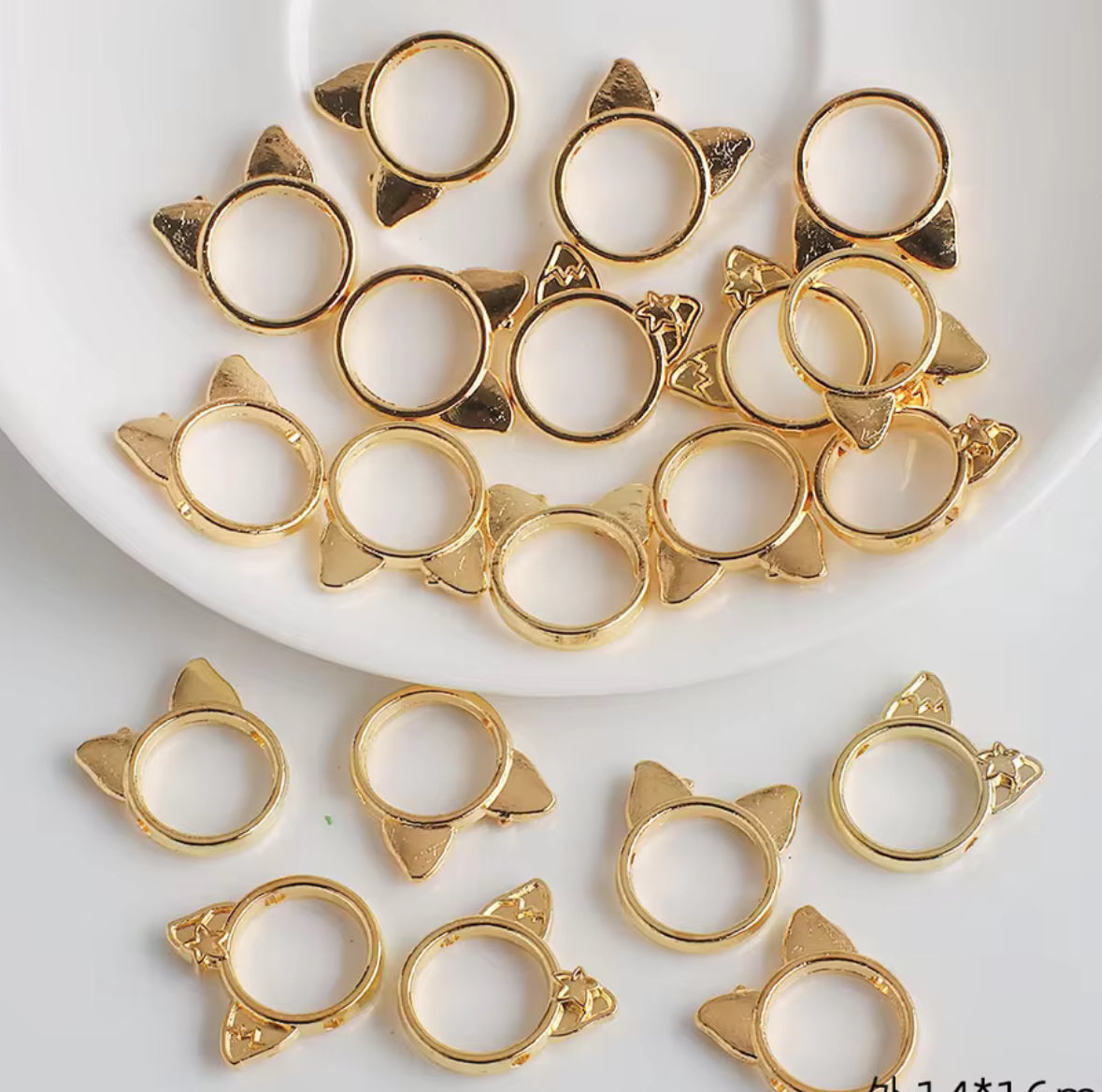 SS 2745 Cat gold Metal Spacer Bead ( 1 pc )