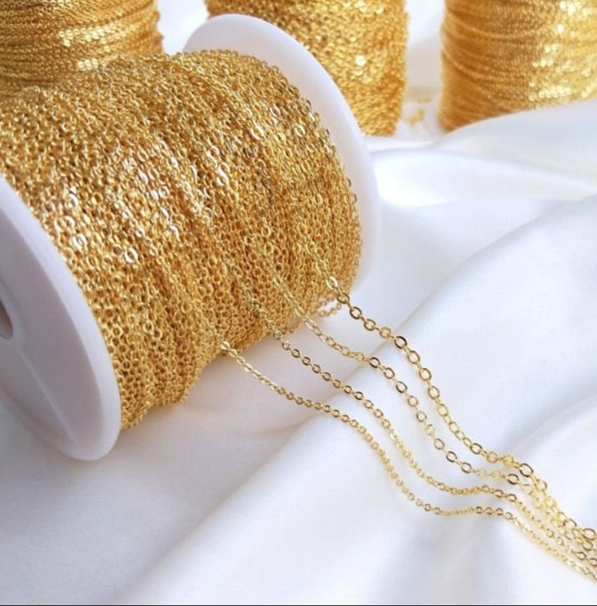 CN 117  18k gold plated dainty chain ( 1 feet ) Anti tarnish