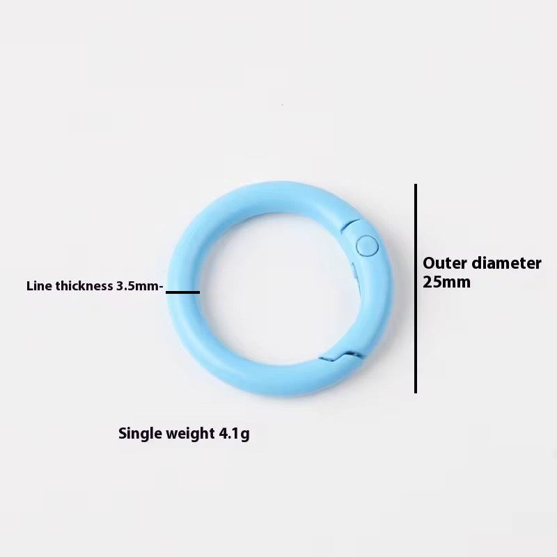 BBB 231 (a) Cream Brown O Ring Keychain Clasp ( 1 pc ) Spring Clasp Key Ring ( 25 mm ) High Quality Alloy