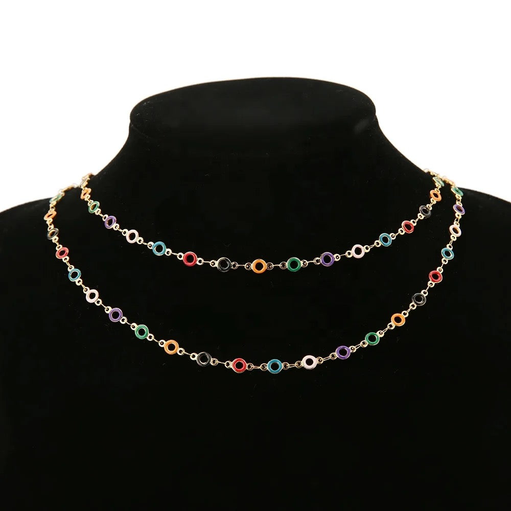 CN 159 Doughnut Enamel Gold Stainless steel chain - per feet - Anti tarnish