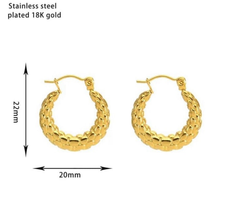 ESJ15G circle hoops - 18k Gold PVD plated 316 stainless steel - Anti tarnish