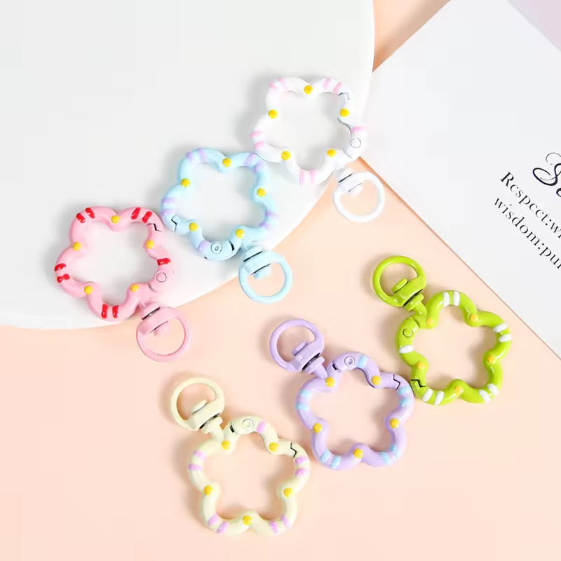 BBB 350 (g) Purple Floral key clasp - Keyring Clasp( 1 pc )