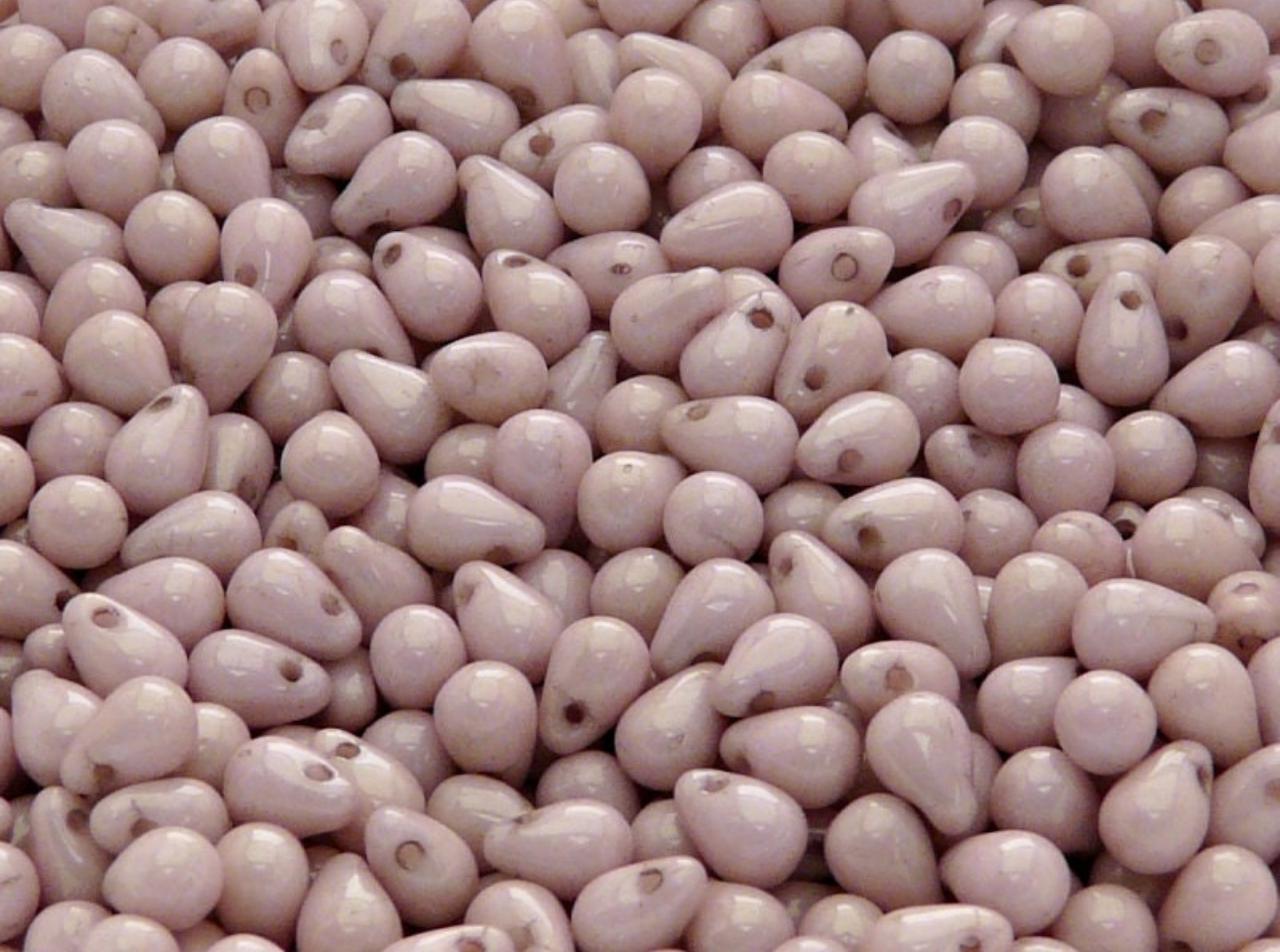 BBB 107 (C) Czech pressed Glass Teardrop Beads Opaque Light Rose Ceramic Look -(1PC)