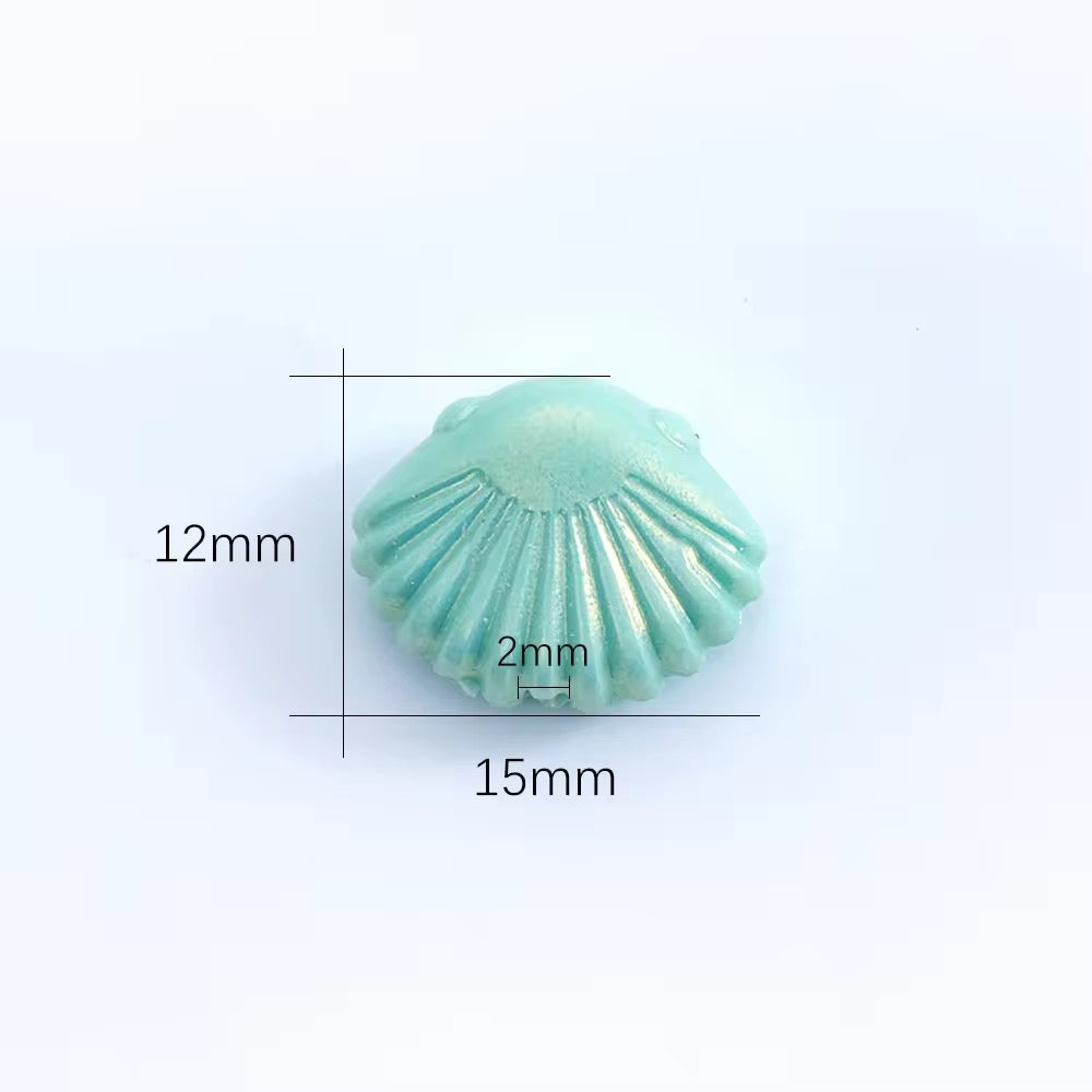 BBB 027 Shell luminous Acrylic bead ( 1 pc )