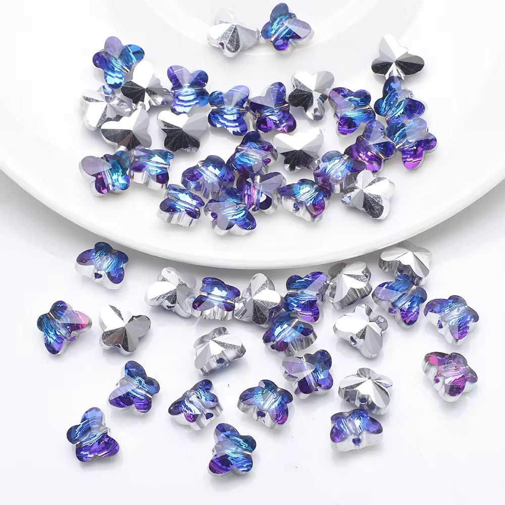 BBB 97 Colourful Butterfly Crystal glass beads ( 1 pc ) ( 6:8 mm )