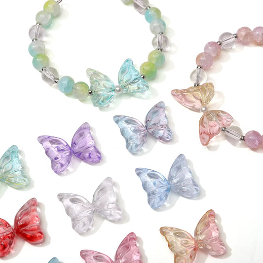 BBB 345 (d) Light pink Butterfly One wing glass bead ( 1 pc ) Lampwork Bead