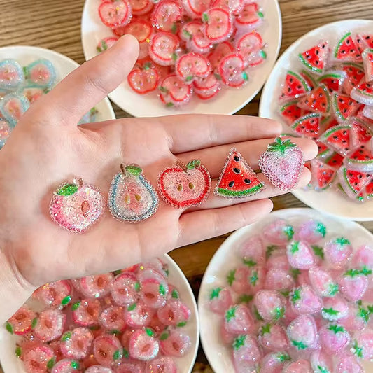 BBB 101 (d) Strawberry Fruit Diamond Cabochon Acrylic Charm ( 1 pc ) ( 26mm )