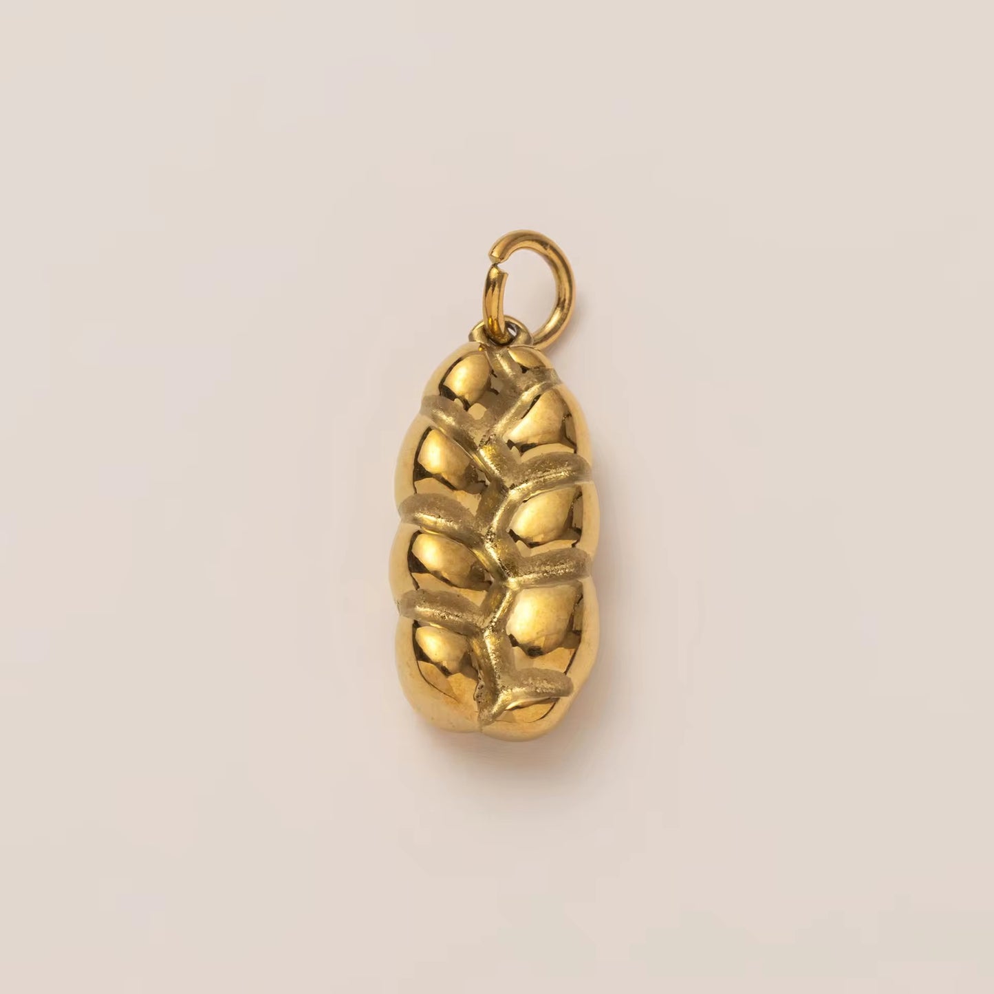 SC11O Bread charm 18k Gold PVD plated 316 stainless steel ( 1 pc ) Anti tarnish ( 11*28 mm )