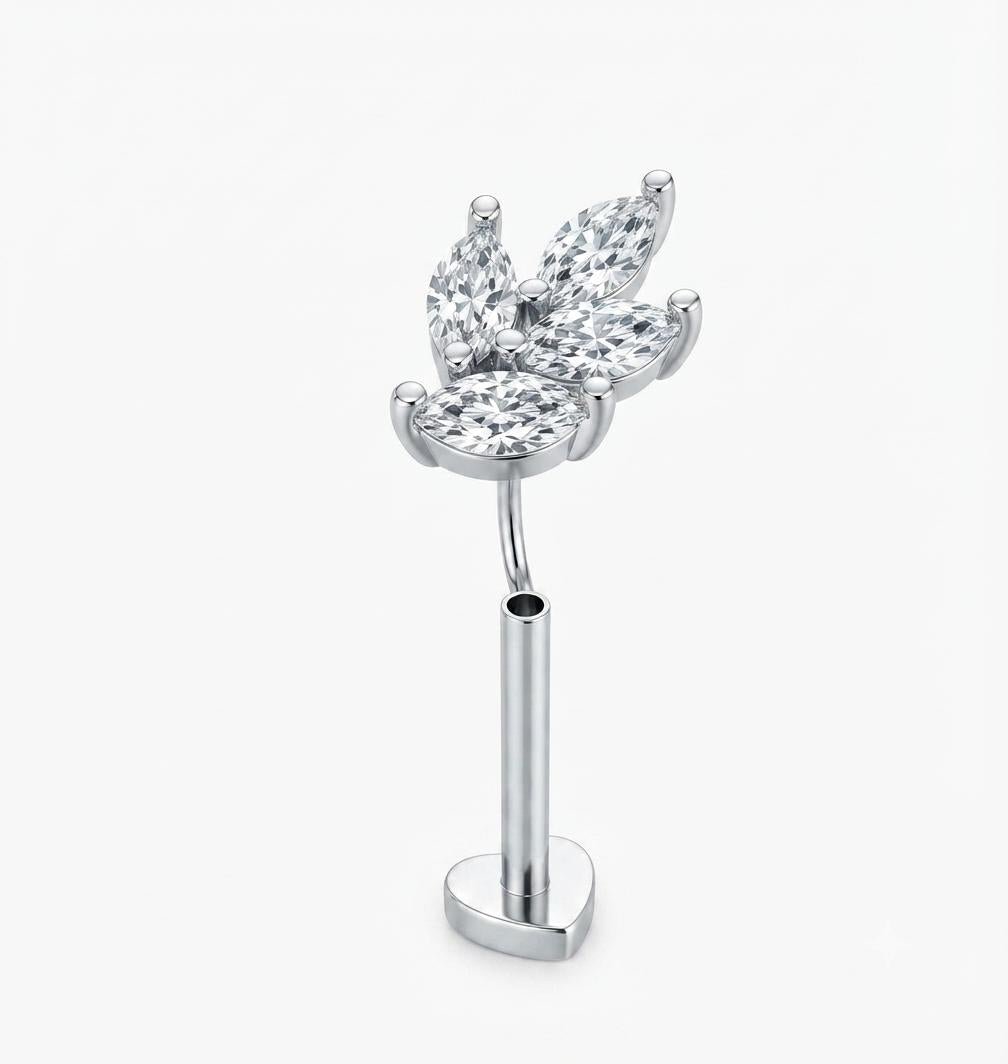 MSJ04Y Zircon Cartilage 2nd piercing stud ( 1 pc )- Steel PVD