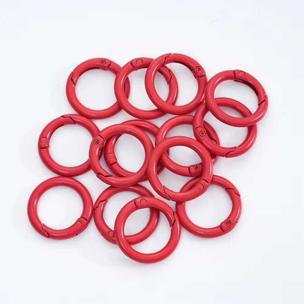 BBB 231 (o) Red O Ring Keychain Clasp ( 1 pc ) Spring Clasp Key Ring ( 25 mm ) High Quality Alloy