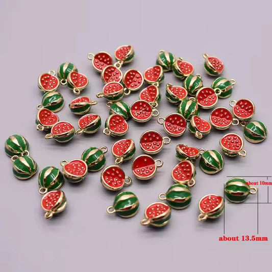 SS 2877 Watermelon Fruit enamel 14k gold plated charm ( 1 pc ) Anti tarnish