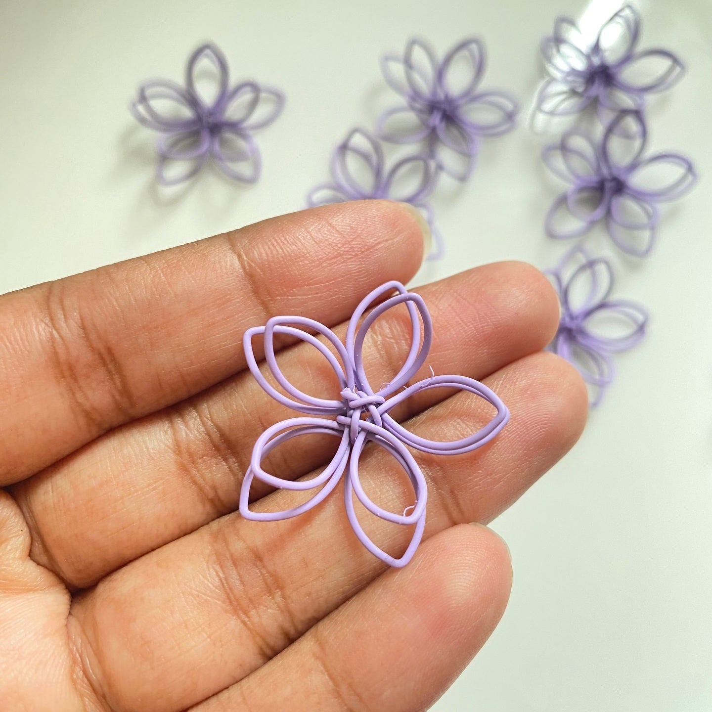 SS 365 Purple flower charm alloy