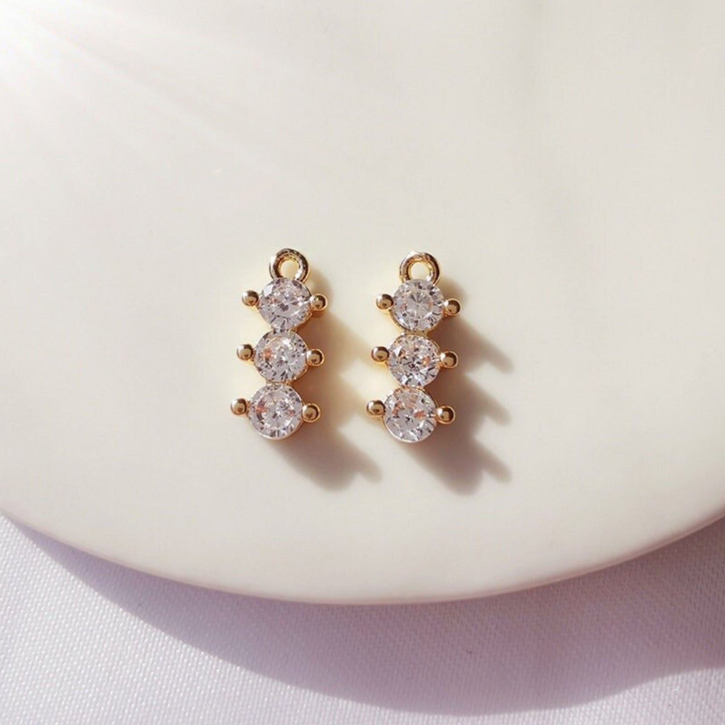 SS 471 CZ gold plated charm