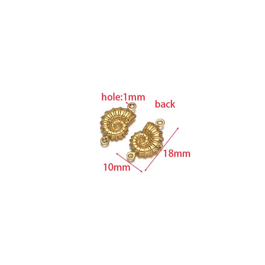 SC16O Shell Conch Connector charm 18k Gold PVD 316 stainless steel ( 1 pc ) Anti tarnish