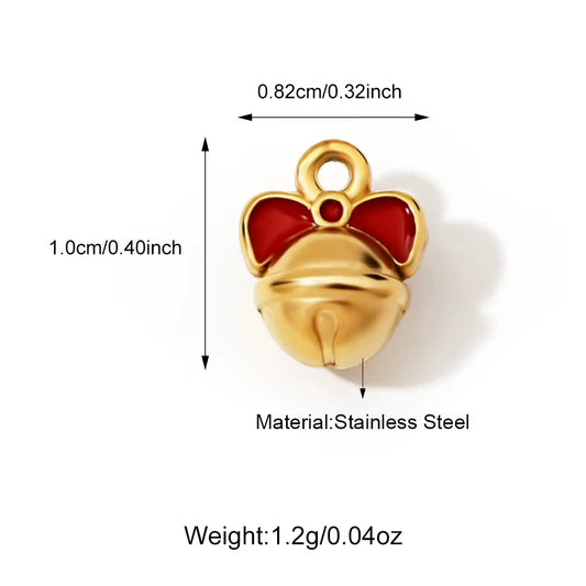 SS 1144 Tinkle bell Christmas Charm 18K Gold PVD plated stainless steel ( 1 piece ) Anti tarnish ( 10:8 mm )