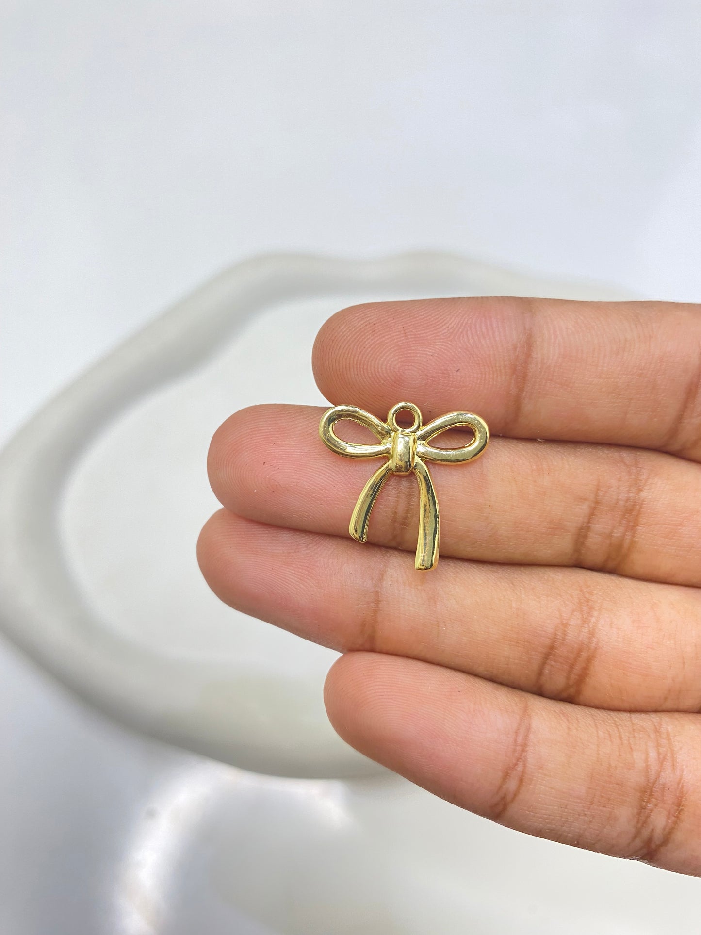 SS 2651 Bow Charm 18k gold plated ( 1 pc ) anti tarnish