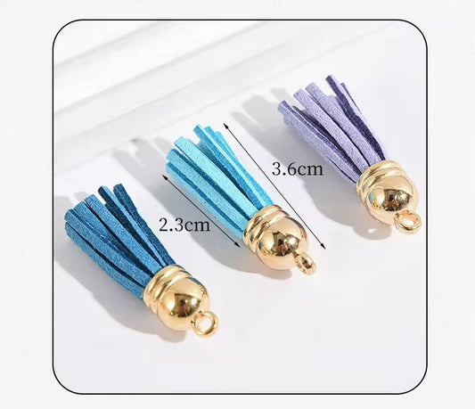 BBB 429 Plush Tassel with gold plated cap For Keychains ( 1 pc ) Premium leather quality