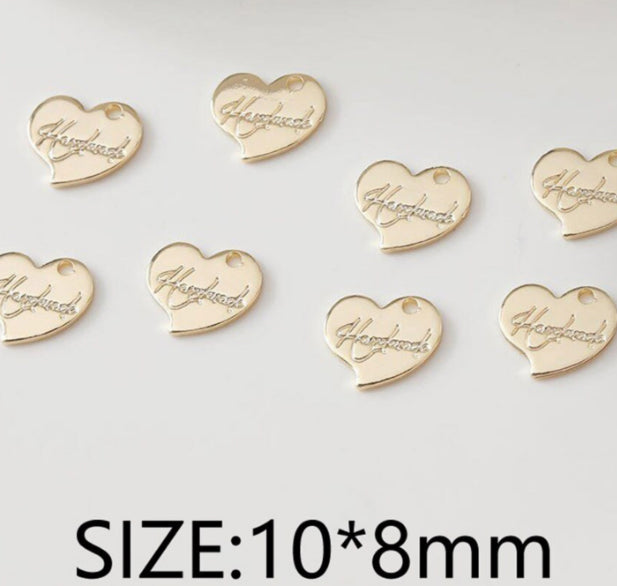 SS 503 tiny handmade heart gold plated charm anti tarnish