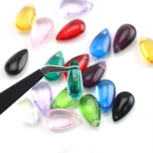 BBB 210 (c) Light Green Teardrop Smooth Crystal glass bead ( 1 pc ) ( 8:13 mm )