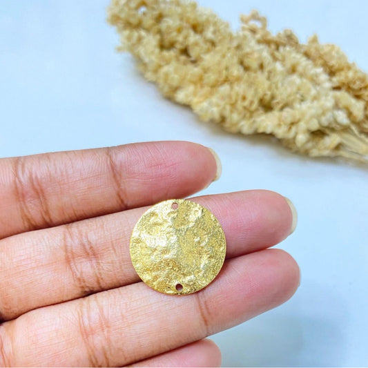 BC03B Hammered circle (1pc) raw brass