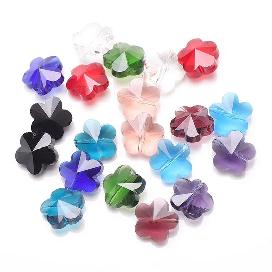 BBB 81 (e) Purple Plum Flower Faceted Crystal glass beads ( 1 pc )