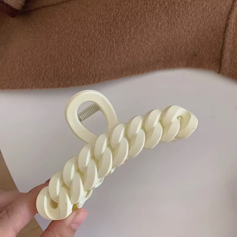 HA 19 (b) Cream White Big Hair Claw Clip ( 1 pc )