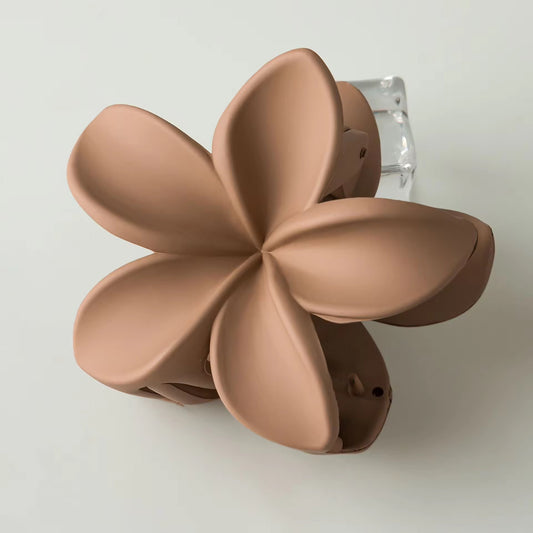 HA 04 (b) Pastel Brown Mini Hawaii Floral Hair Claw Clip ( 1 pc )