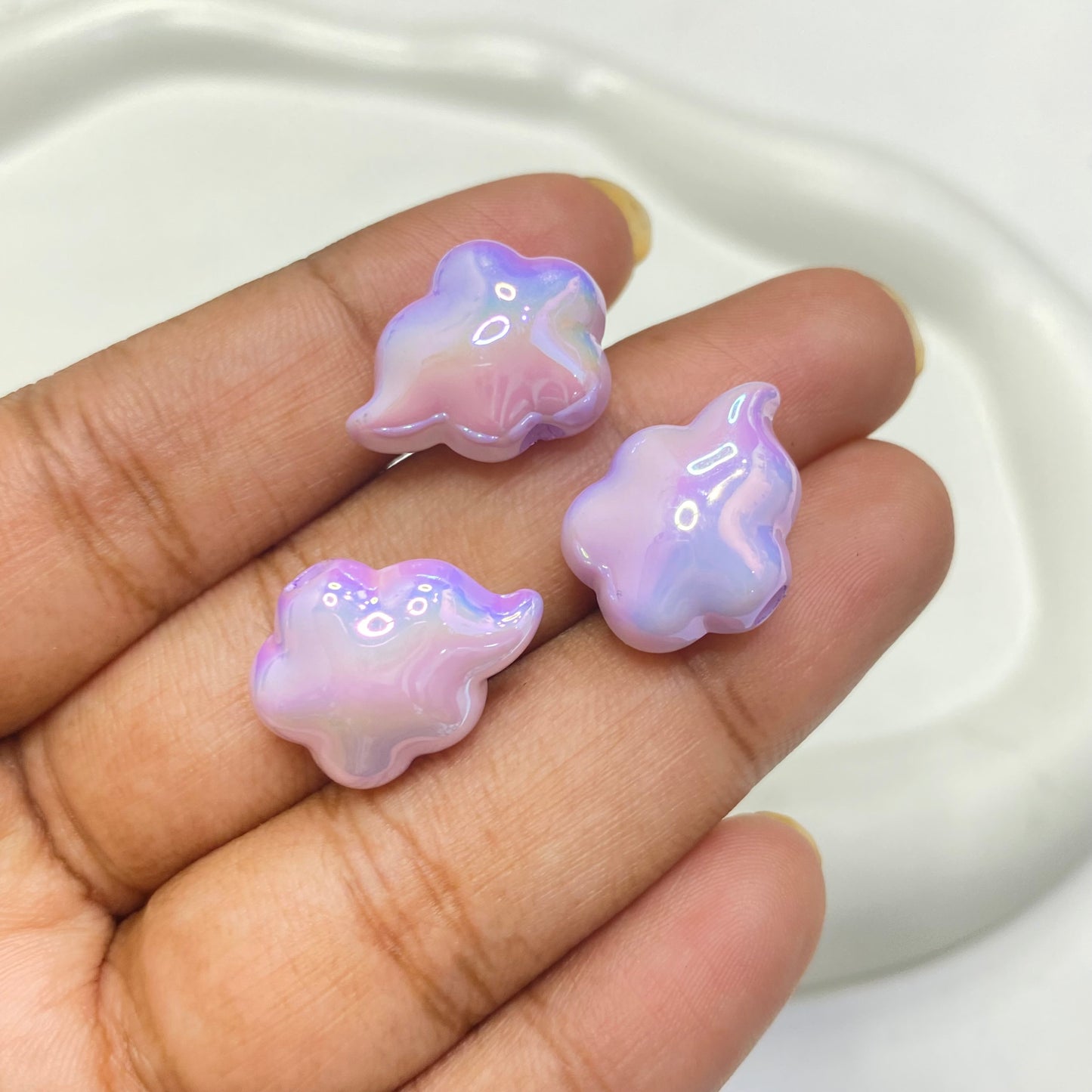 BBB 177 (A) Purple iridescent cloud Acrylic bead (1PC)