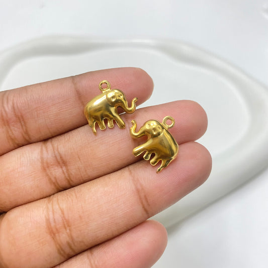 SS 1302 Elephant charm 18k gold plated stainless steel ( 1 pc ) anti tarnish