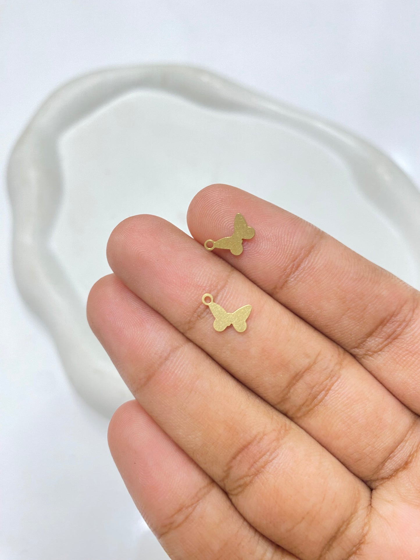 B 2500 Tiny Butterfly Dangling charm ( 1 pc )