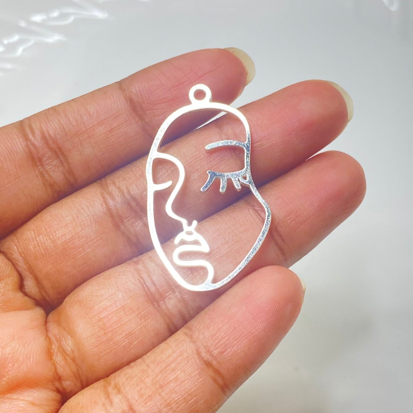 SS 302 Face silver plated charm