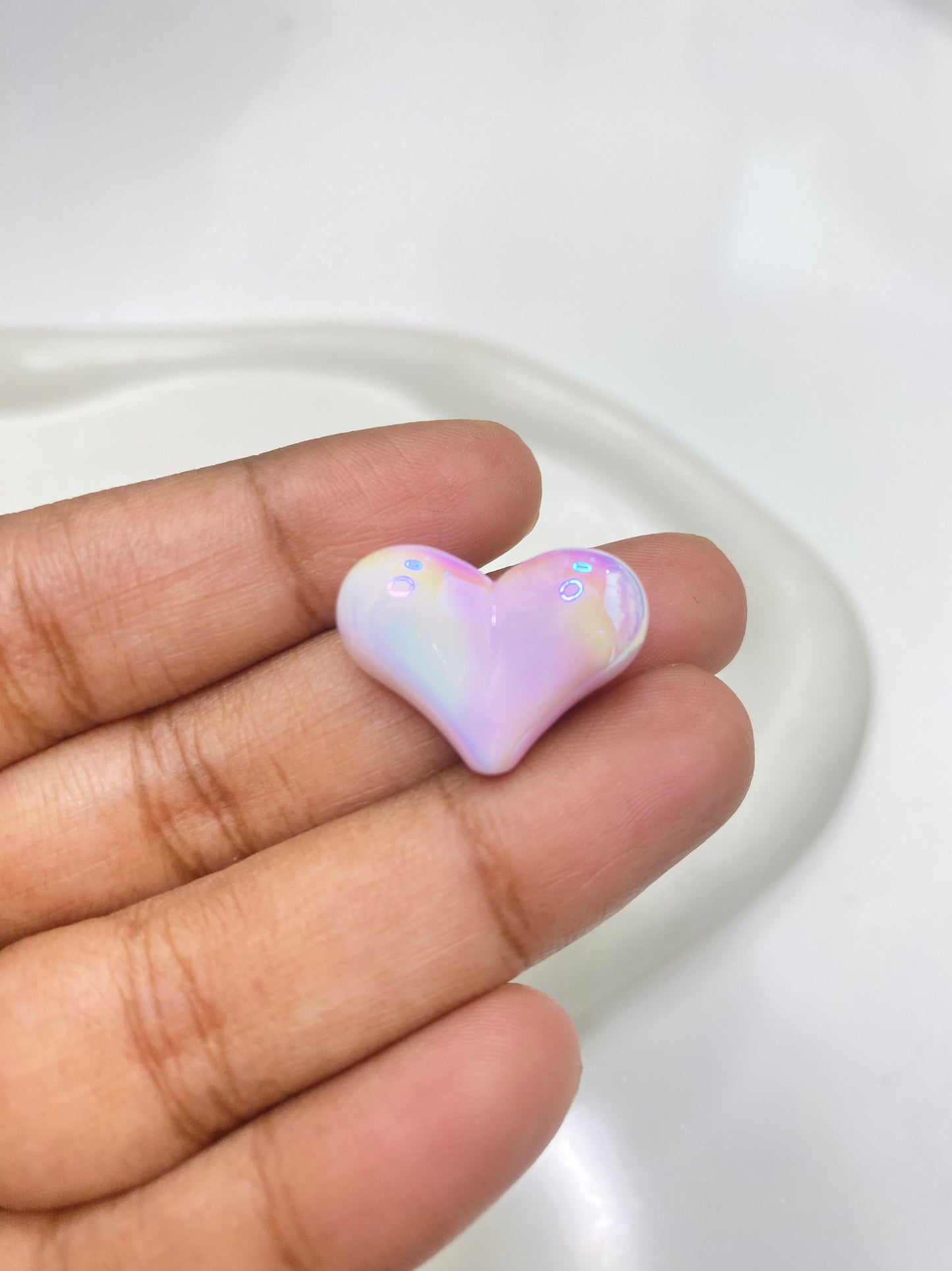 BBB 171 (B) Purple rainbow shiny luminous Acrylic bead ( 1 pc )