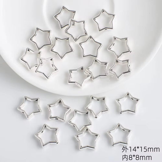 SS 2742 Star silver Metal Spacer Bead ( 1 pc )