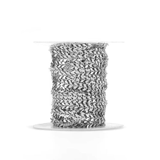 DIYS197 Wide Wing Chain ( 1 feet ) Silver PVD