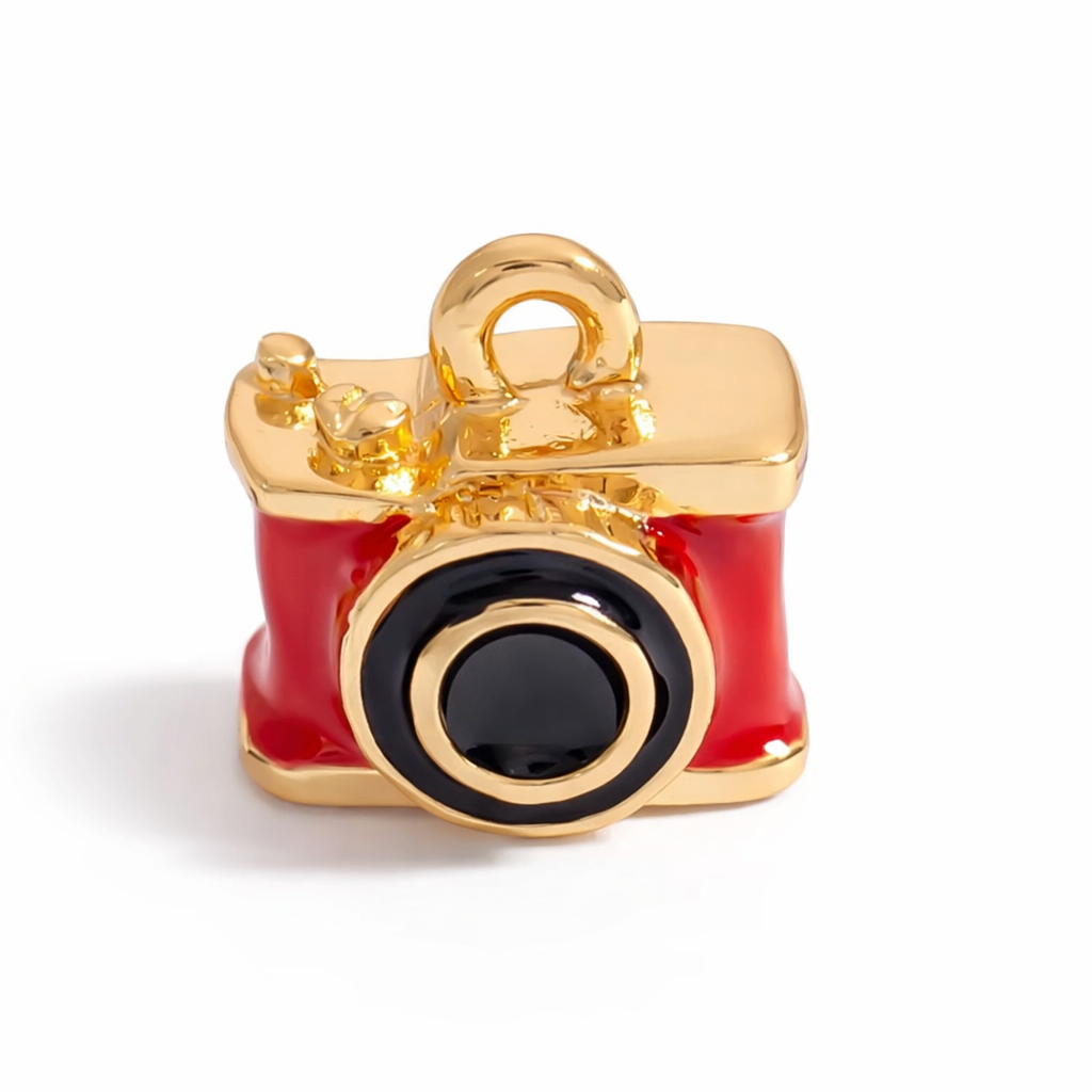 SS 1392 Camera 3D Enamel Charm - 316 SS PVD ( 1 pc ) Premium Collectible | Anti tarnish