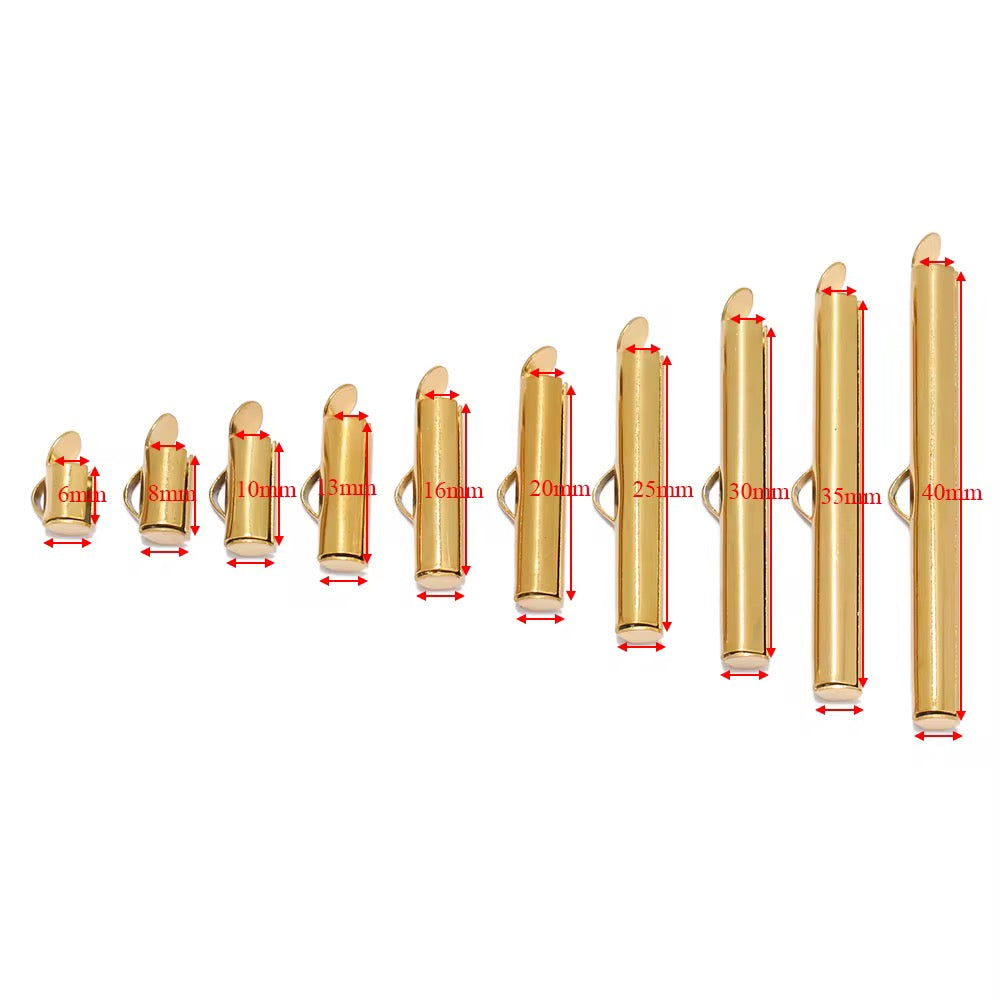 SS 1116 Slider Clasp Bucket Tube Connector 18k Gold PVD plated stainless steel ( 1 pc ) Anti tarnish