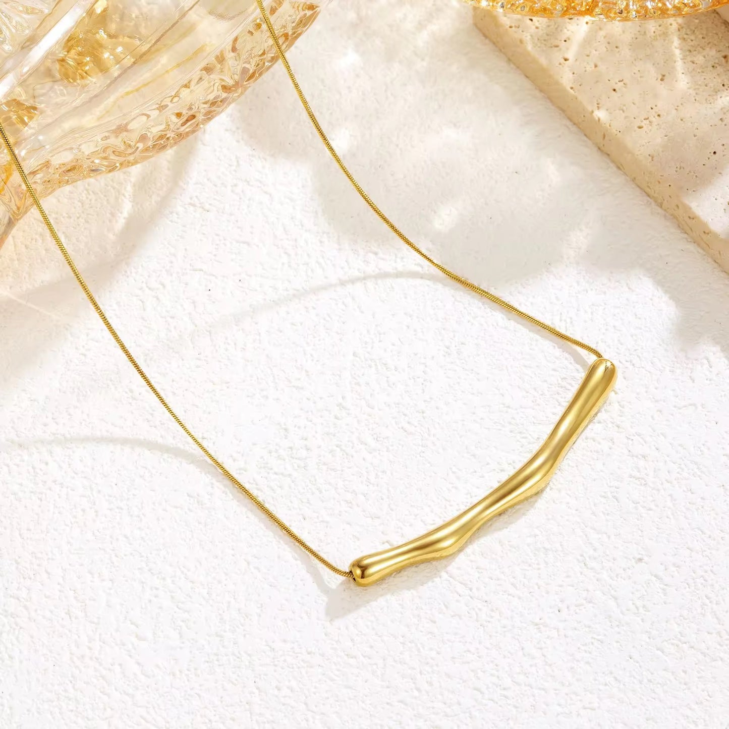 SS 220 Bamboo big snake chain necklace
-18k gold plated stainless steel - Anti tarnish - Wholesale