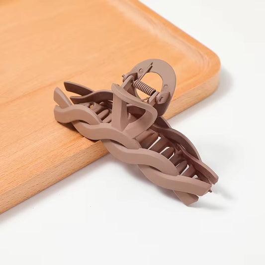 HA 03 (d) Light Brown Large Braided Hair Claw Clip ( 1 pc )