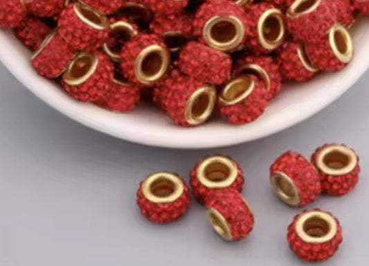 BBB 250 (g) Red Rhinestone Crystal Bead ( 1 pc ) Multi Crystal Epoxy ball ( 12 mm )