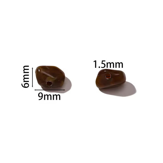AB07 Marble Pebble Crystal Chip Shiny Bead ( 1 pc ) UV Plated Acrylic