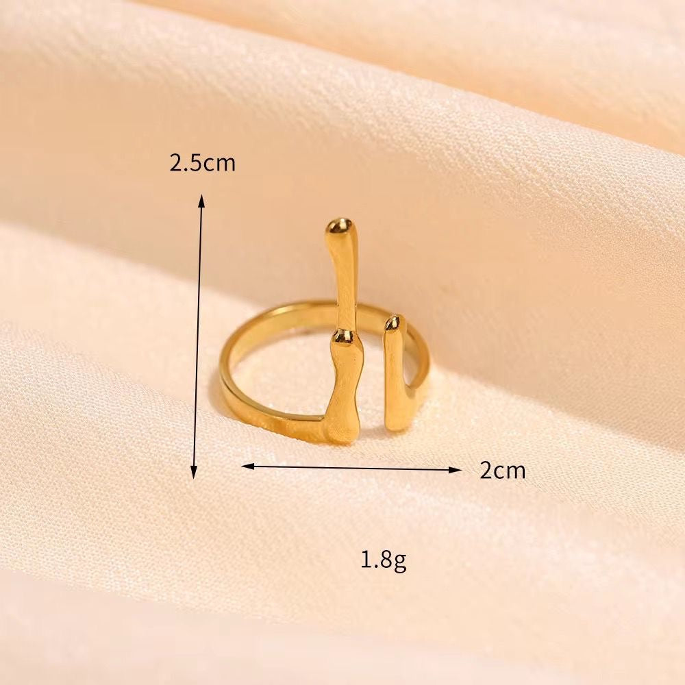 SJ 600 Vintage Ring Adjustable- 18k Gold PVD plated stainless steel - Anti tarnish
