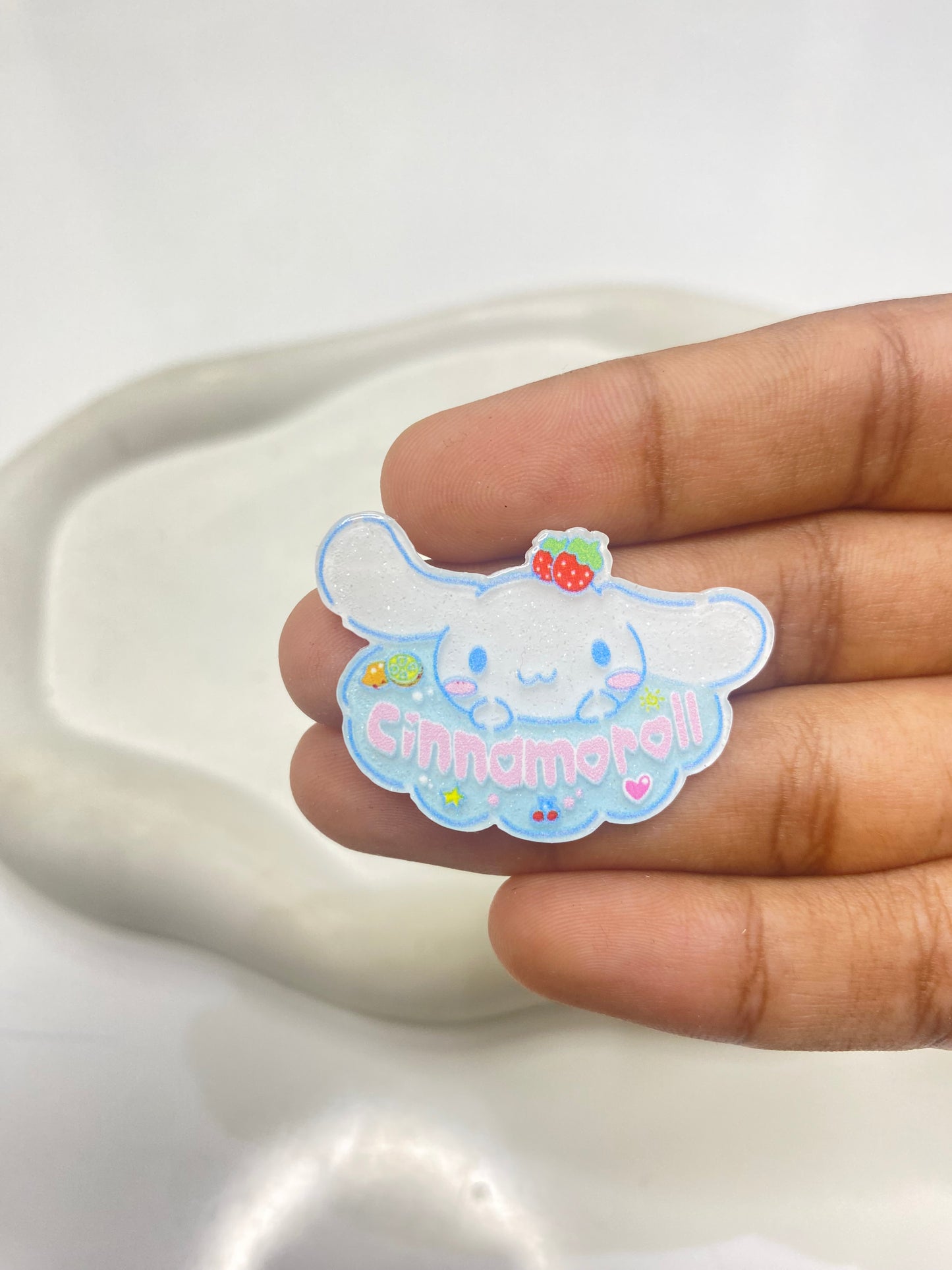 BBB 090 (c) Light blue cinnamoroll Kawaii flat acrylic charm ( 1 pc )