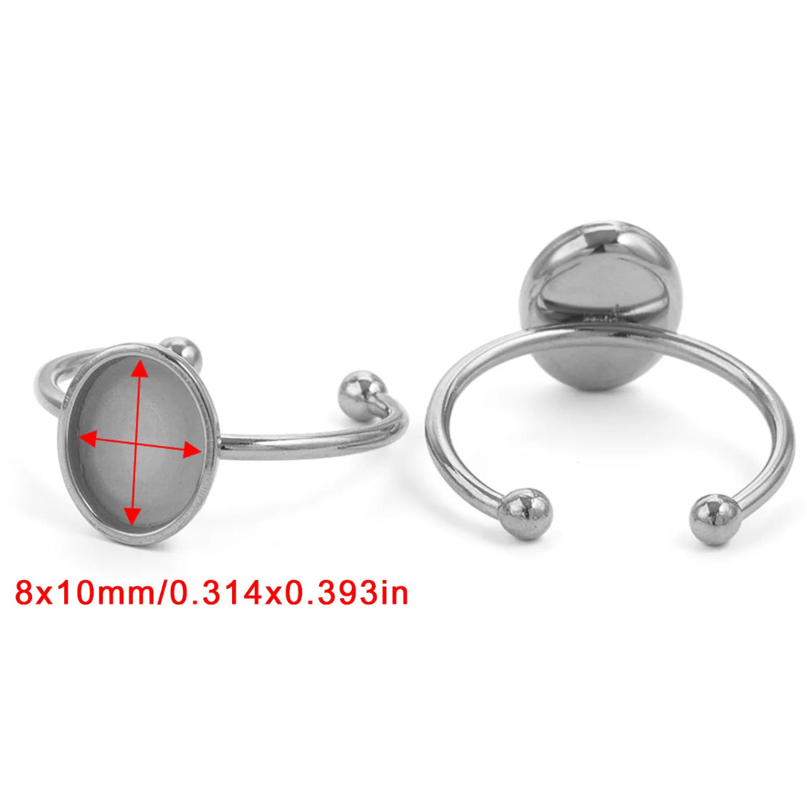 SS 930 Big oval stainless steel ring - per piece